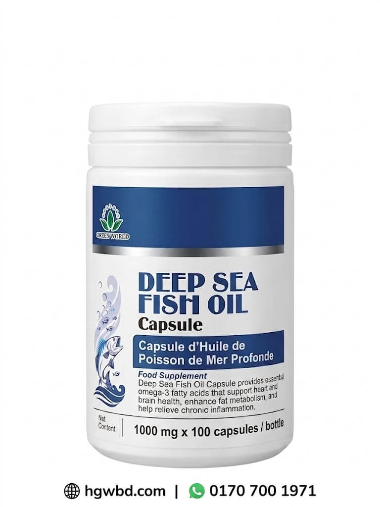 Deep Sea Fish Oil Capsule 1000mg Omega 3 food supplement bottle premium fish oil capsules