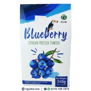 Blueberry Soybean Protein Powder 240g with plant-based soy protein and blueberry flavor in 12 convenient sachets
