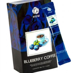 Blueberry Coffee instant coffee beverage mix with blueberry flavor in sachets and premium box packaging